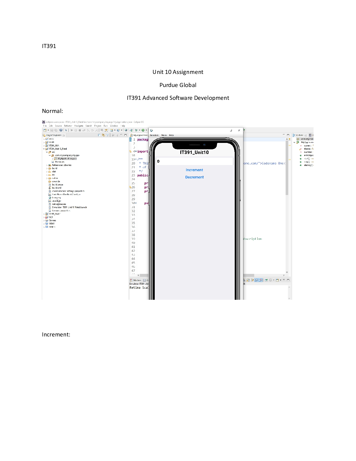 Preview image for IT391  Unit10.docx  IT391  Unit 10 Assignment   Purdue Global  IT391 Advanced Software Dev